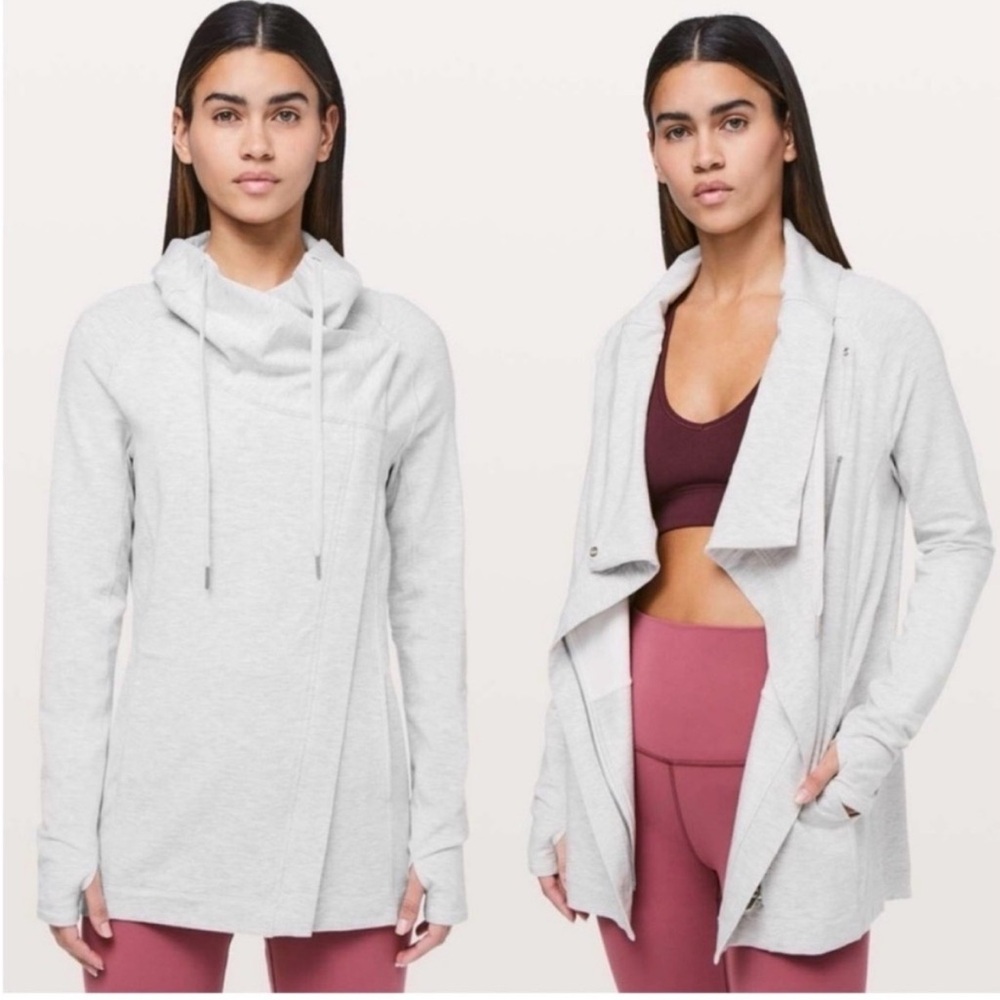 Lululemon Coast Easy Wrap Heathered Core Ultra Light Gray Zip Jacket